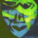 Maske blau-grün Ausschnitt
